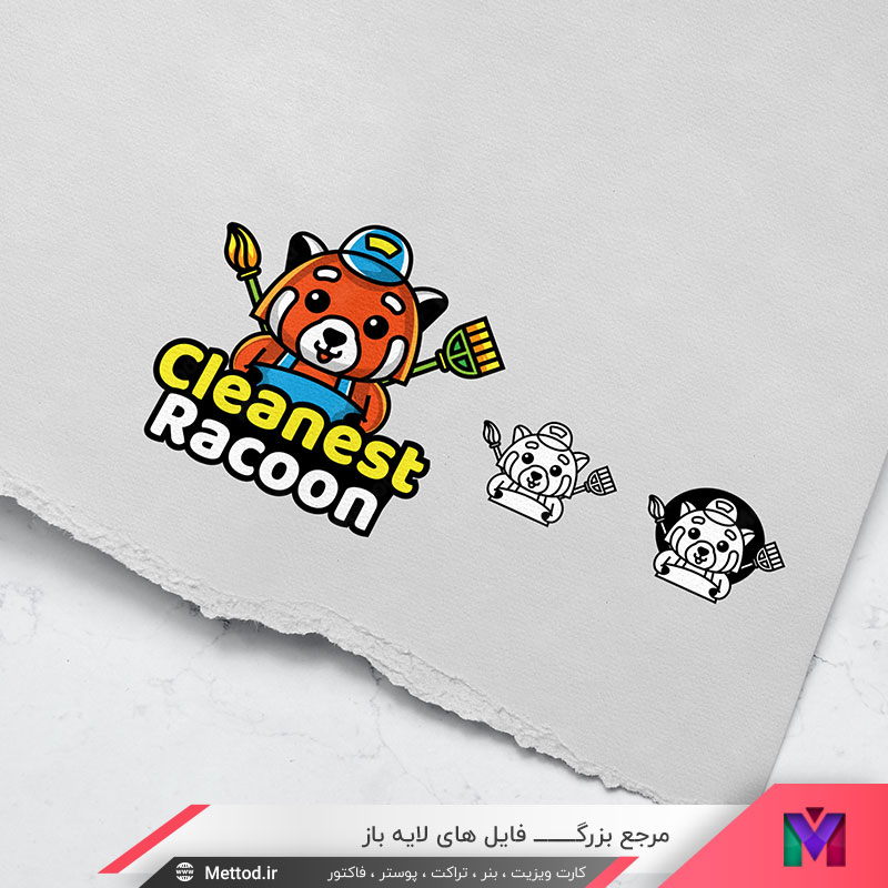 -janitor-racoon-Logo لوگو راکون طرح 396